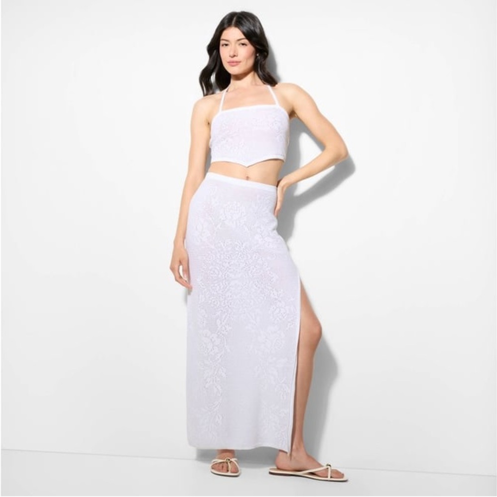 wild fable NWT L Rose Pointelle Sweater Maxi Skirt - Wild Fable